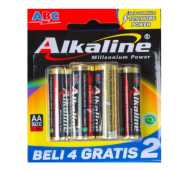 ABC ALKALINE UKURAN AA (SEDANG)  ISI 6