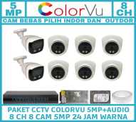 PAKET CCTV COLORVU 5MP 8 CHANNEL 8 KAMERA FULL COLOR 1080P TURBO HD IR SONY KOMPLIT